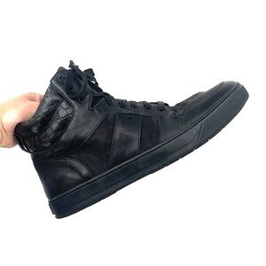 Vince Adam High Top Sneakers Men’s 13 Shoes‎ Black Faux Croc Nubuck Luxe